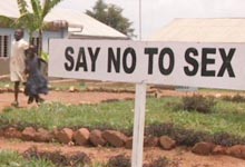 sign saying 'say no to sex'