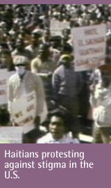 Haitians protesting against stigma in the U.S.