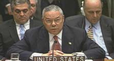 photograph of colin powell presenting the case for war at the u.n.