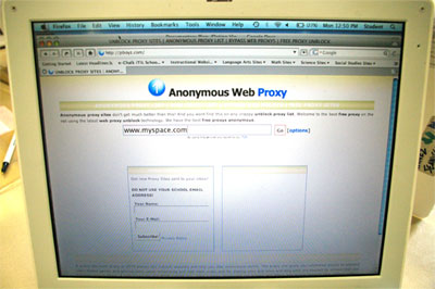 photo of web proxy site