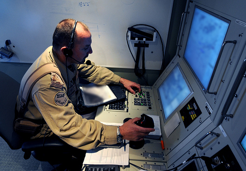 photo of a UAV pilot at work