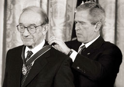 greenspan receiving a medal