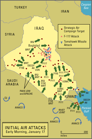 initial air attacks