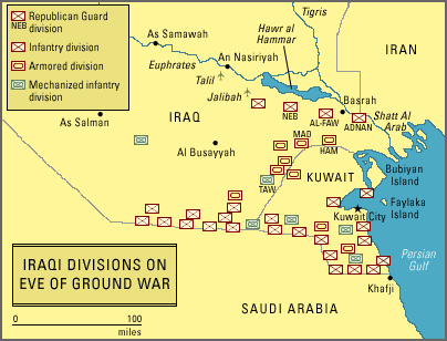 iraqi divisions on eve of ground war