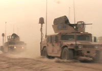 humvees in the desert