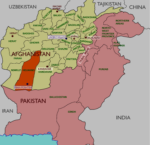 map of afghanistan