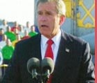 photo of bush on an aircraft carrier