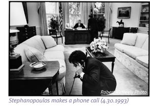 Stephanopoulos make a phone call (4.30.1993)