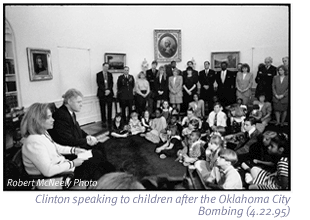 Clinton speaking to children after the Oklahoma City Bombing (4.22.95)