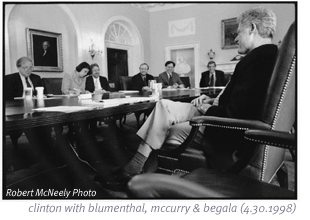 clinton with blumenthal, mccurry & begala (4.30.1998)