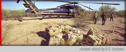 picture of siezed drugs, helicopter