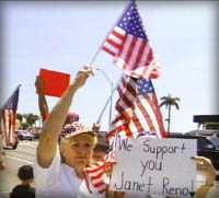 protestors who support janet reno