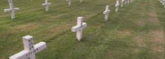 graveyard awash in crosses