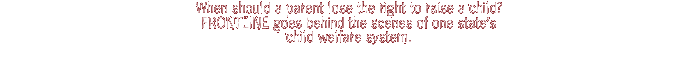 When should a parent lose the right to raise a child?  FRONTLINE goes behind the scenes of one state's child welfare system.
