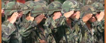 photo of soldiers saluting