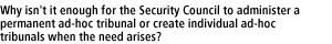 Why isn't it enough for the Security Council to administer a permanent ad-hoc tribunal or create individual ad-hoc tribunals when the need arises?