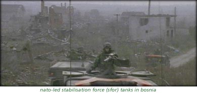 nato-lead stabilisation force (sfor) tanks in bosnia