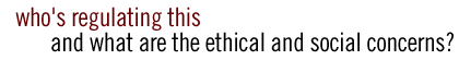 who's regulating this and what are the ethical and social concerns?