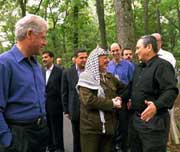 photo of clinton, arafat and barak