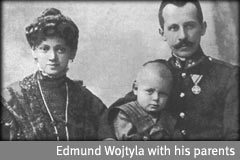 Edmund Wojtyla with his parents