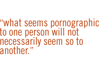 what seems pornographic to one person will not necessarily seem so to another.