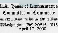 photo of letter from house commerce committee