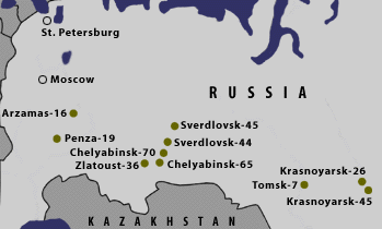 map of nuclear facilities in russia