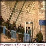 palestinians file out of the church