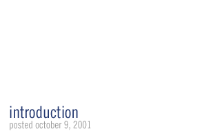 introduction: posted october 9, 2001