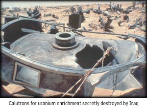 calutrons for uranium enrichment secretly destroyed by iraq