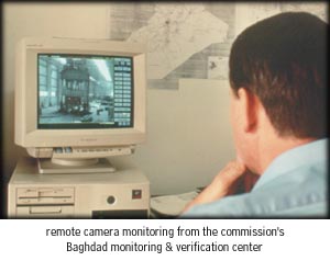 remote camera monitoring from the commission's bagdhad monitoring & verification center