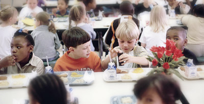 photo of kids in a cafeteria