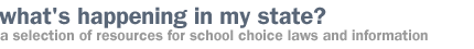 What's Happening in My State?: A Selection of Resources for School Choice Laws and Information