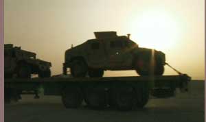 photo of humvee in transit