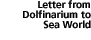 letter from dolfinarium to seaworld