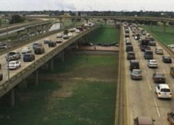 photo of traffic as residents evacuate New Orleans