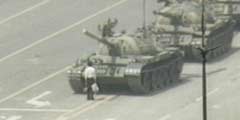 photo of a man facing down a tank in 1989