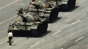 photo of a man facing down a tank in 1989