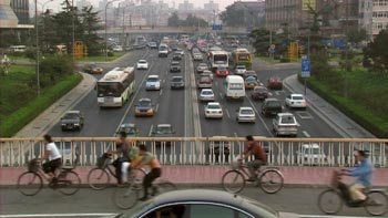 bicycles on an overpass